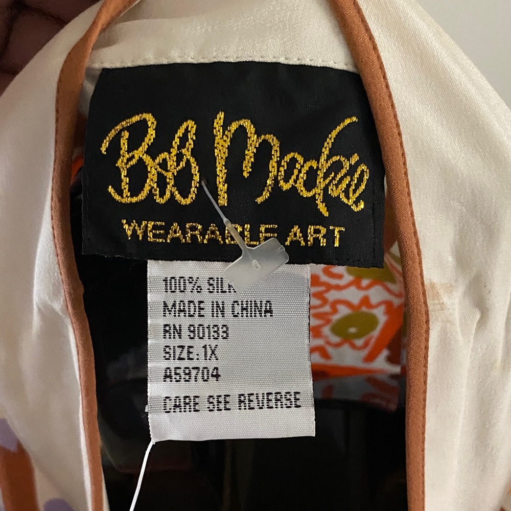 Vintage Bob Mackie 100%Silk Wearable Art Shirt - Picture 4 of 16